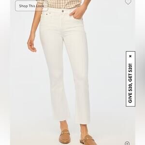 J Crew midrise Flare crop white jean in signature stretch